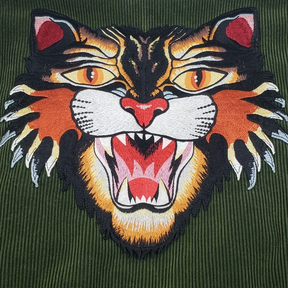 Gucci Bomber Tiger Modern Future Corduroy Mad Cat Green Tan Varsity Y2K Vintage